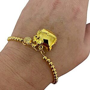 Handmade Hello Kitty Gold Plated Locket Beaded Bracelet
